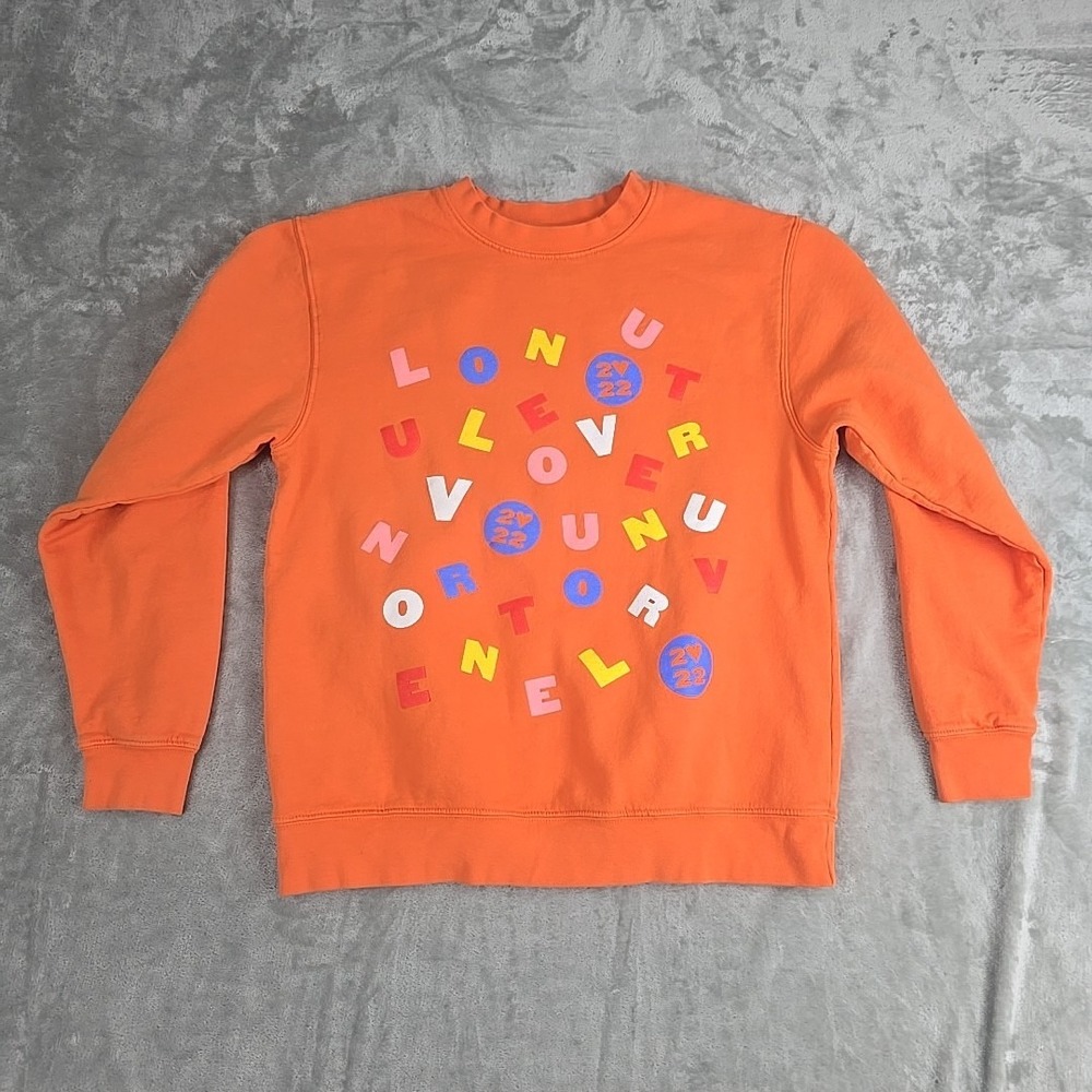 Harry Styles‎ Love On Tour Alphabet Soup Sweatshirt Medium Orange 2022 Concert